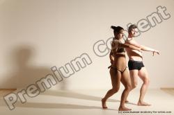 Swimsuit Woman - Man White Athletic Dancing Dynamic poses Academic